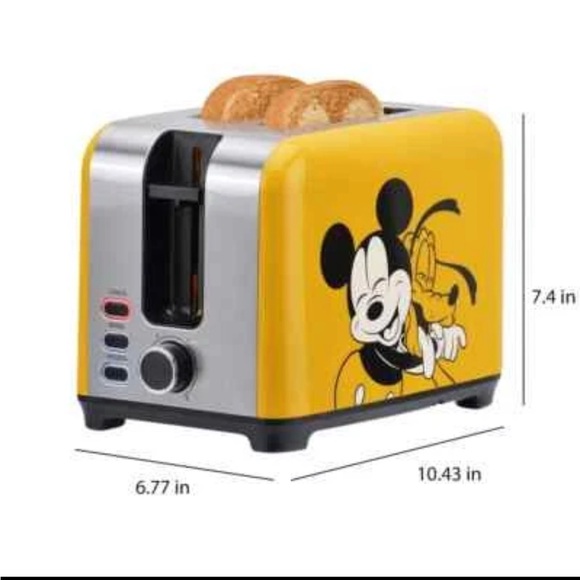 Disney Mickey And Friends Pluto 2-Slice Toaster Oven in Yellow - Picture 5 of 5